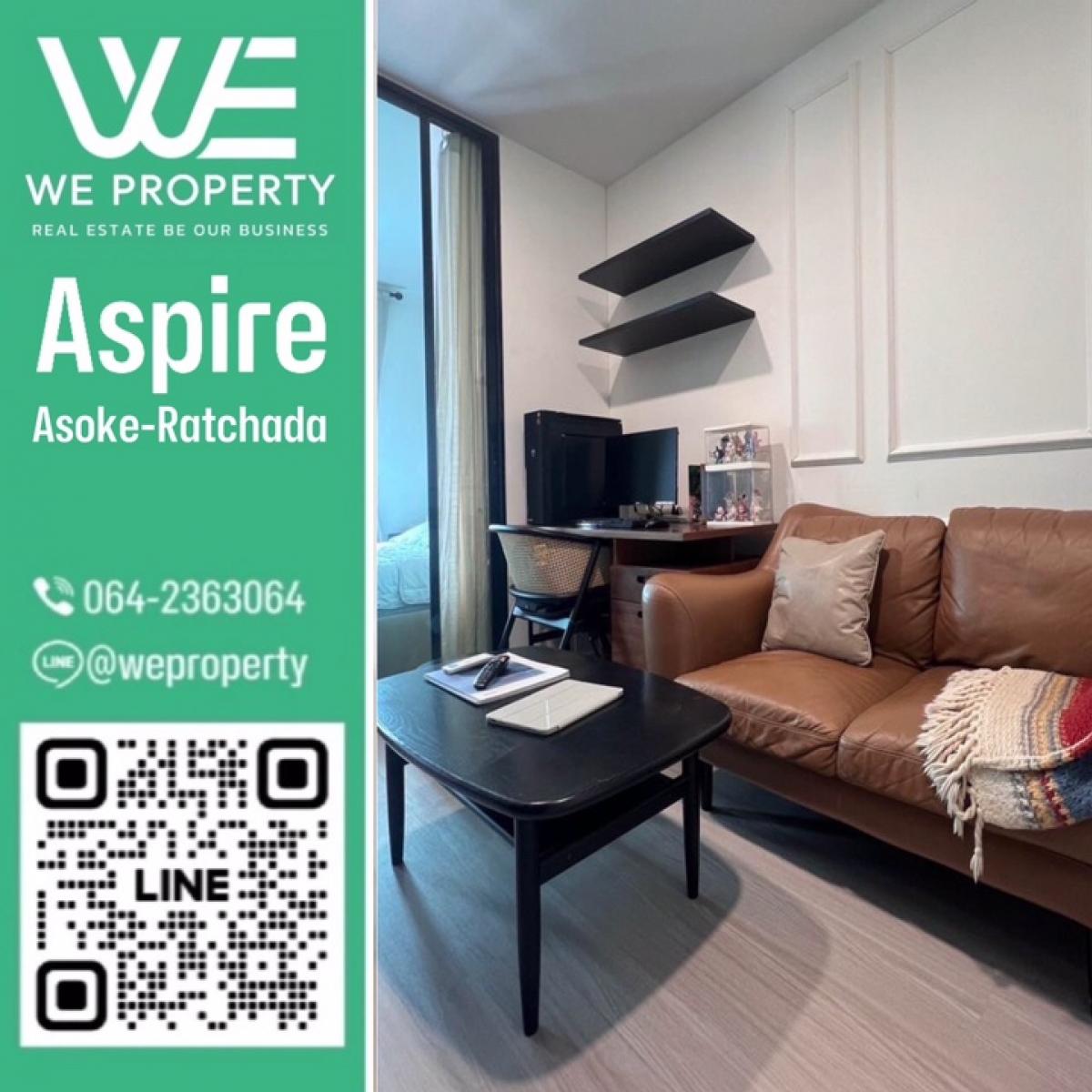 North, beautiful room, good price, ready to move in⭐Aspire Asoke-Ratchada North, beautiful room, good price, ready to move in⭐Aspire Asoke-Ratchada