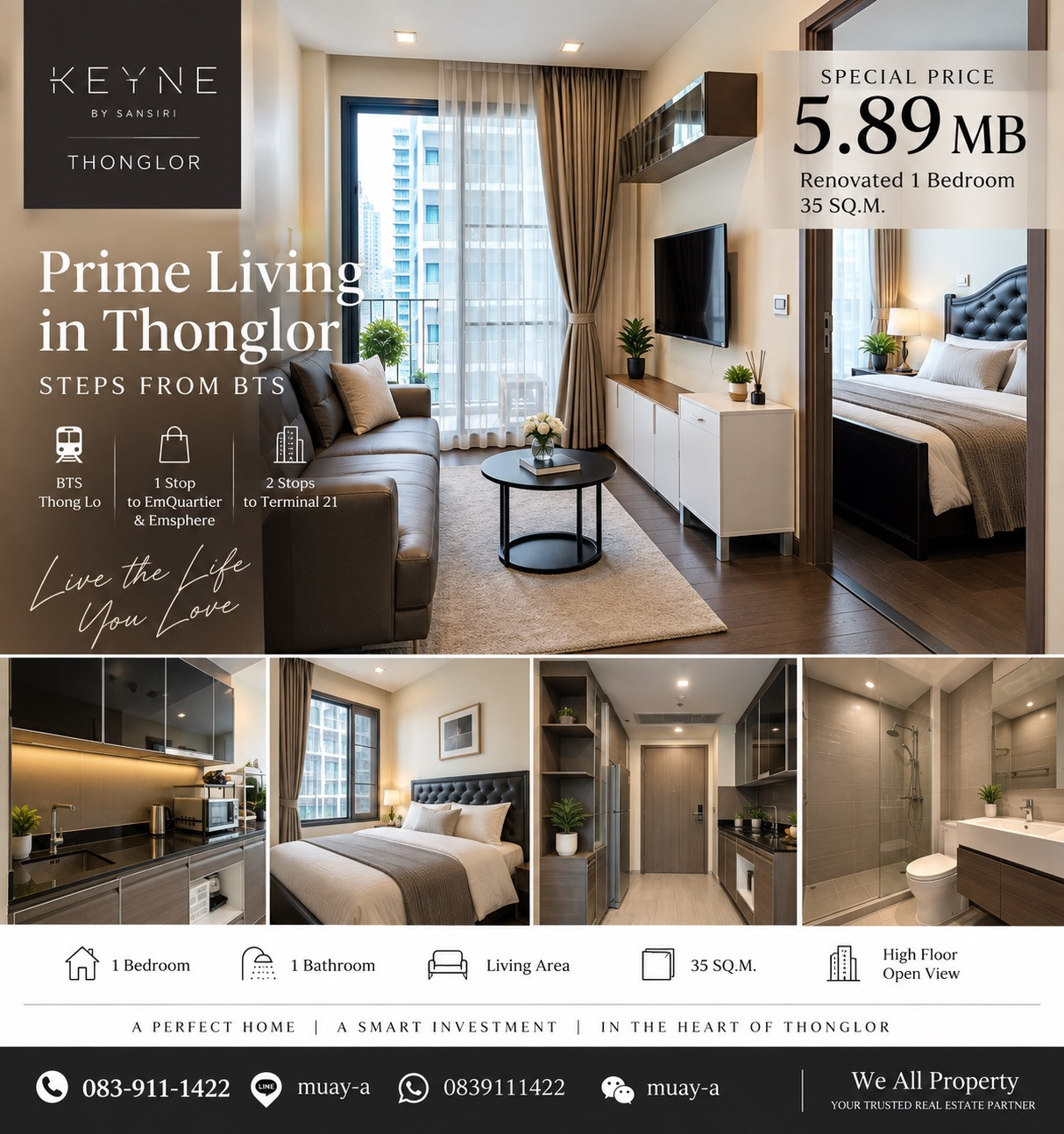 Keyne by Sansiri พิเศษราคา 5.89 Mb. พร้อมโอนภายในเดือนนี้เท่านั้น ใจดีๆๆๆ มาก ขายราคาถูกสุด ๆ ขาดทุนกันไป คอนโดติด BTS ทองหล่อ หรูหรา 1 ห้องนอน 1 ห้องน้ำ 🔥🔥🔥 sale at loss 🔥🔥Keyne by Sansiri 2 steps BTS Thonglor, special price 17x,xxx/ sqm Keyne by Sansiri พิเศษราคา 5.89 Mb. พร้อมโอนภายในเดือนนี้เท่านั้น ใจดีๆๆๆ มาก ขายราคาถูกสุด ๆ ขาดทุนกันไป คอนโดติด BTS ทองหล่อ หรูหรา 1 ห้องนอน 1 ห้องน้ำ 🔥🔥🔥 sale at loss 🔥🔥Keyne by Sansiri 2 steps BTS Thonglor, special price 17x,xxx/ sqm