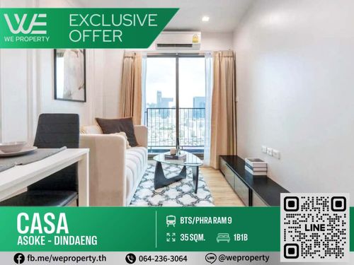 ห้องใหญ่แต่งสวยครบชั้นสูง 35 ตร.ม. ราคาดีมาก!!⭐️Casa Condo Asoke-Dindaeng (คาซ่า คอนโด อโศก ดินแดง)