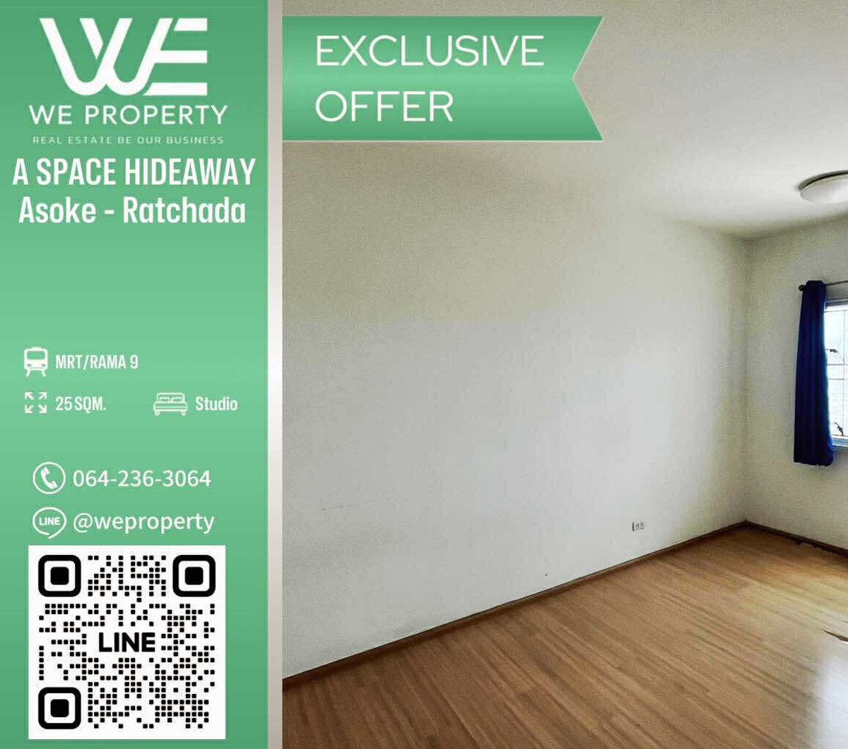 ทิศตะวันออก ห้องเปล่าทำเลดีราคาดี!!⭐️A Space Hideaway Asoke-Ratchada (เอ สเปซ ไฮด์อเวย์ อโศก-รัชดา) ทิศตะวันออก ห้องเปล่าทำเลดีราคาดี!!⭐️A Space Hideaway Asoke-Ratchada (เอ สเปซ ไฮด์อเวย์ อโศก-รัชดา)