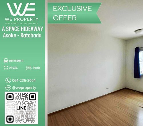 ทิศตะวันออก ห้องเปล่าทำเลดีราคาดี!!⭐️A Space Hideaway Asoke-Ratchada (เอ สเปซ ไฮด์อเวย์ อโศก-รัชดา)
