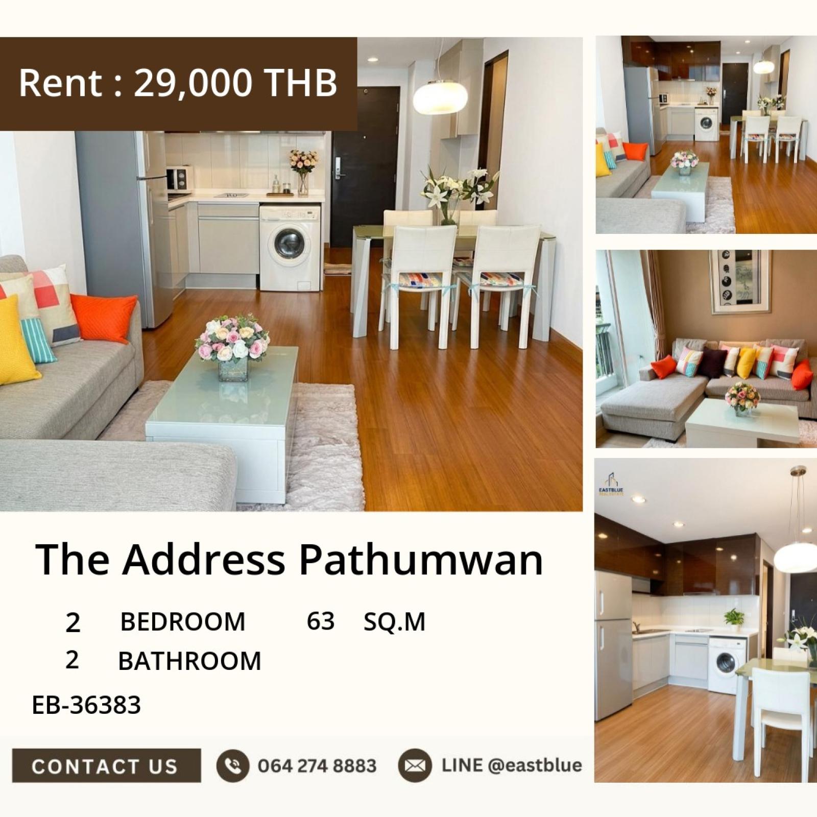10/09/2026, Brand New Condo 🏙️ at The Address Pathumwan - 2 Bed, 2 Bath, 63 sqm 0642748883