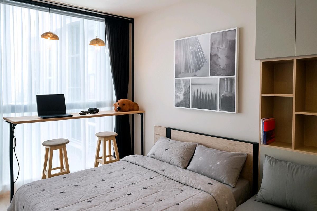 North direction, beautiful room, high floor, fully furnished⭐Noble Revolve Ratchada 1 (Noble Revolve Ratchada 1) – รูปที่ 3