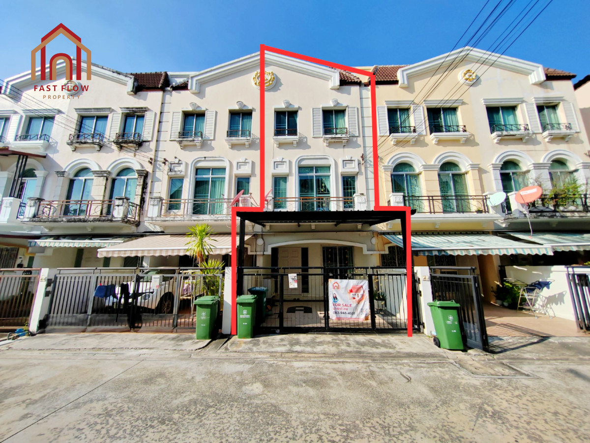For sale: 3-storey townhouse, Baan Klang Muang Village, Swiss Town, Kaset-Nawamin, kitchen extension, Prasertmanukit Soi 25, convenient transportation, multiple entrances and exits, near the Pink Line, Ram Intra Station, Km.9 IM For sale: 3-storey townhouse, Baan Klang Muang Village, Swiss Town, Kaset-Nawamin, kitchen extension, Prasertmanukit Soi 25, convenient transportation, multiple entrances and exits, near the Pink Line, Ram Intra Station, Km.9 IM