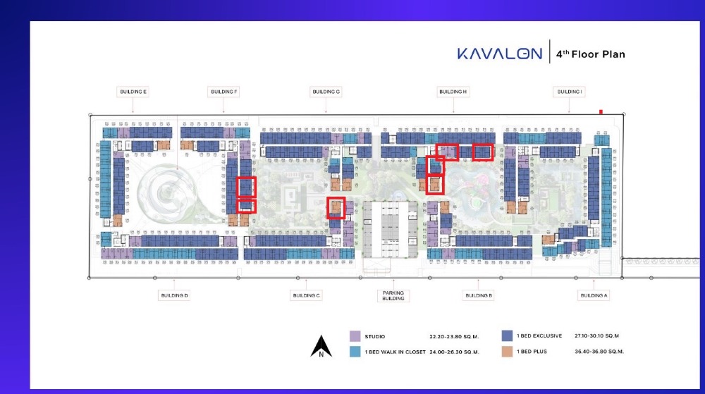 Kavalon, beautiful view on the floor (4th-6th floor), all sizes, many zones to choose from, first price