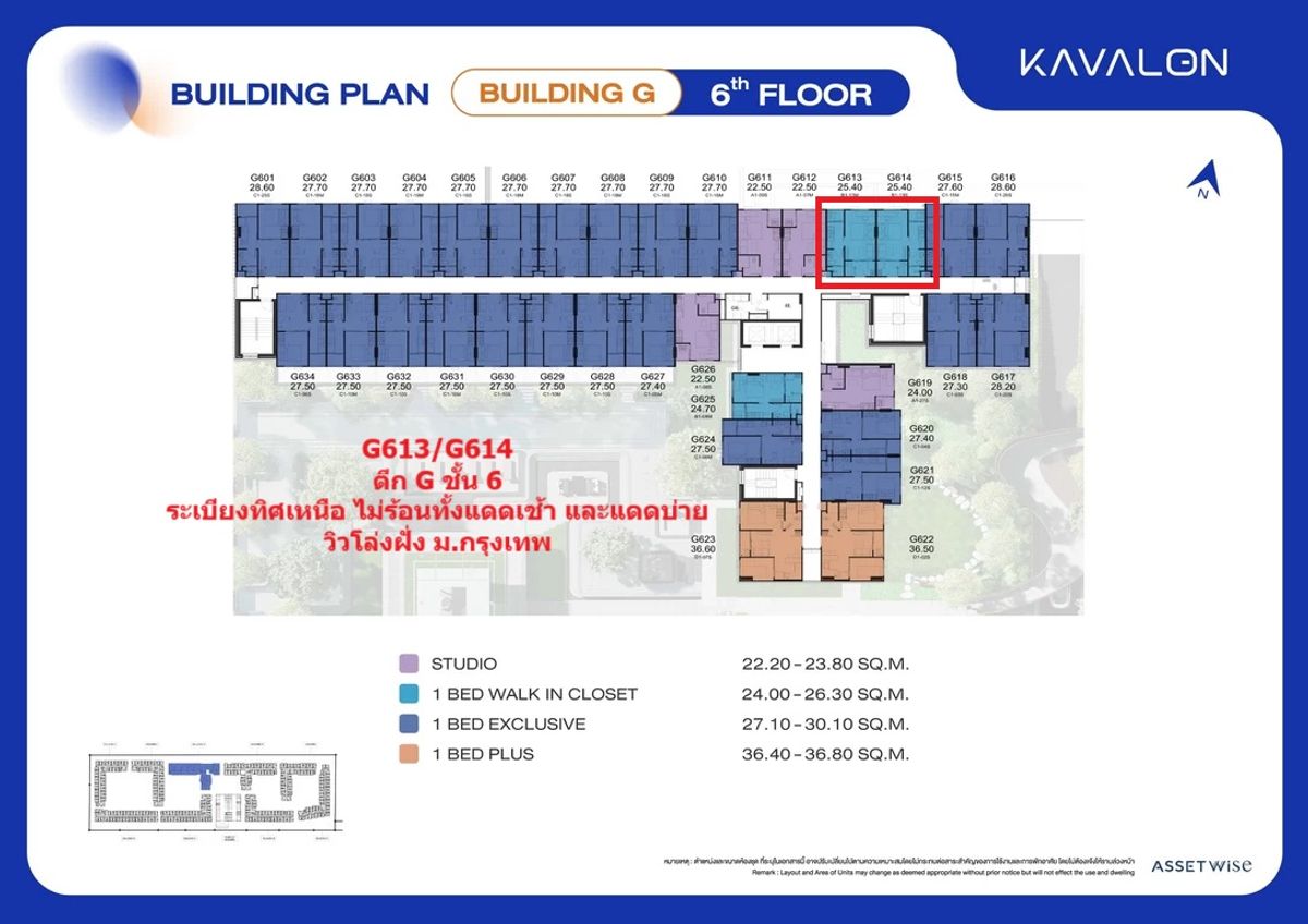 Kavalon 1-bed 25.4 sq m. North facing, open view of Bangkok University side, contract price only 1.95 million, Fully Furnished – รูปที่ 2