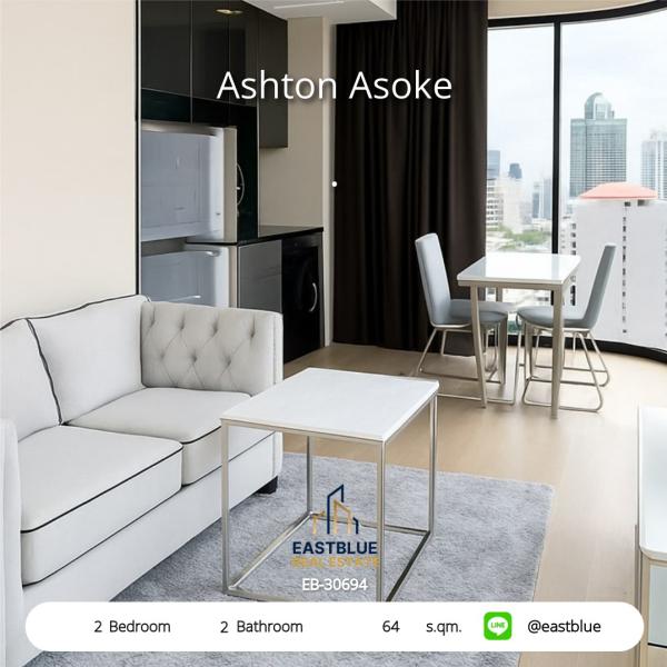 "For rent: luxury condo Ashton Asoke near BTS Asoke-Sukhumvit!
2 bedrooms, 2 bathrooms, 64 sqm. Price 60,000 baht/month. Convenient, close to shopping malls and many important places. Interested, please contact!" 0642748883