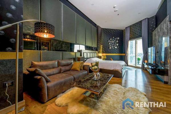 Luxury Penthouse for sale on the top floor of he Palm Wong Amart Beach Pattaya, 58M Baht, Furnished, Gym, Pool, Security