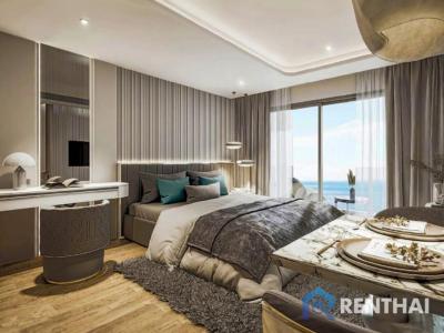 Open for reservations, beachfront condo, 2 bedrooms, 67 sq m, Sea Spire Jomtien, foreign name.
