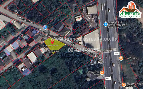 Land in Soi Suphaphon Village near Makro Pathum Thani branch, Sam Khok District, Pathum Thani, area 133 square wah Land in Soi Suphaphon Village near Makro Pathum Thani branch, Sam Khok District, Pathum Thani, area 133 square wah