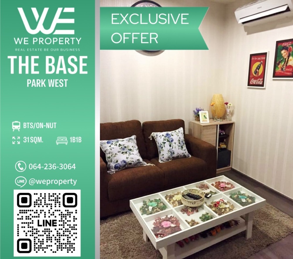 East direction, beautiful room, complete furniture ⭐The Base Park West (The Base Park West Sukhumvit 77) East direction, beautiful room, complete furniture ⭐The Base Park West (The Base Park West Sukhumvit 77)