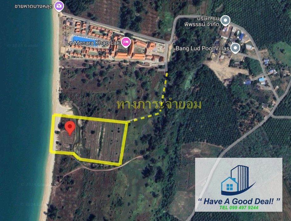 Land 25-1-26.1 rai, beachfront, Bang Muang Subdistrict, Takua Pa District, Phang Nga Province