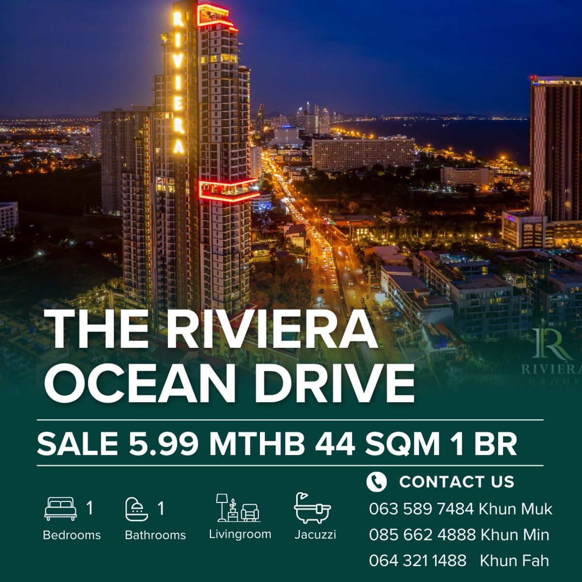 ⚜️ The Riviera Ocean Drive 🌊🔥 For Sale: 5.99 MB 🔥| ForeignQuota | 44 Sq.m | 10 Floor ⚜️ The Riviera Ocean Drive 🌊🔥 For Sale: 5.99 MB 🔥| ForeignQuota | 44 Sq.m | 10 Floor