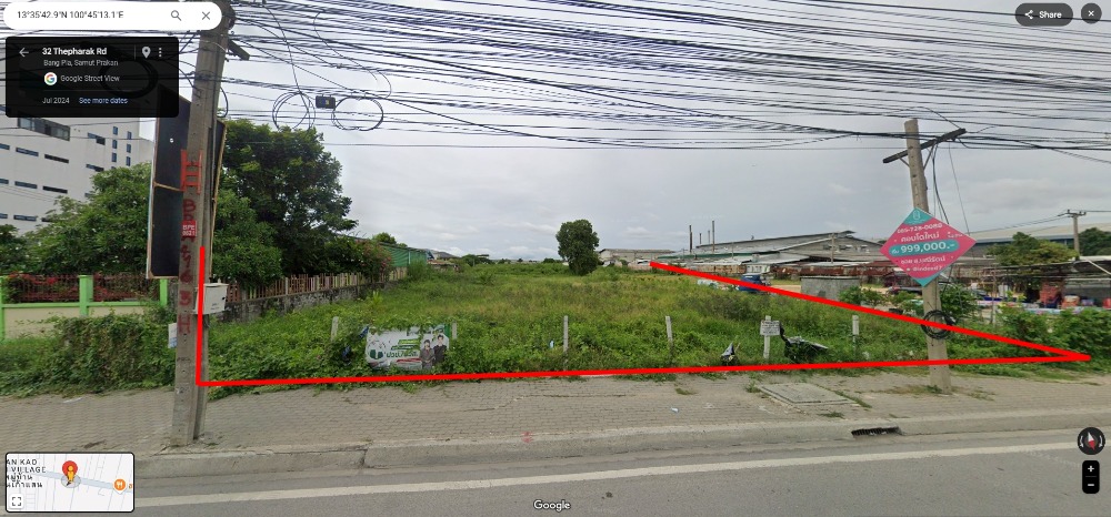 Land for sale, 8 rai, 142 sq m, Theparak, Km. 18 Land for sale, 8 rai, 142 sq m, Theparak, Km. 18