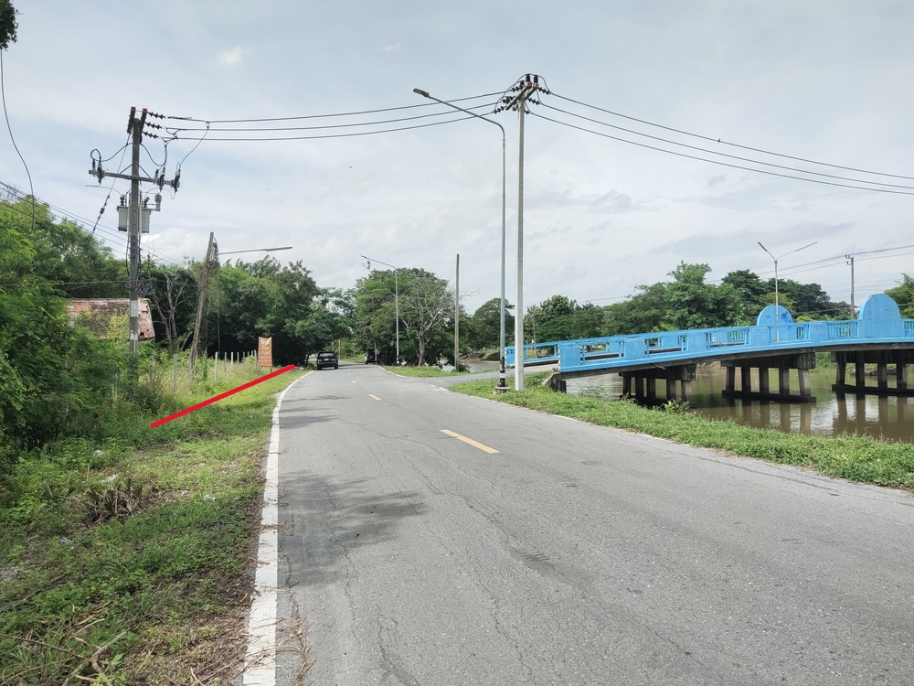 Land for sale, 47 rai, filled in the whole plot, front facing Khlong Chet Road, back facing the canal, rectangular shape – รูปที่ 4
