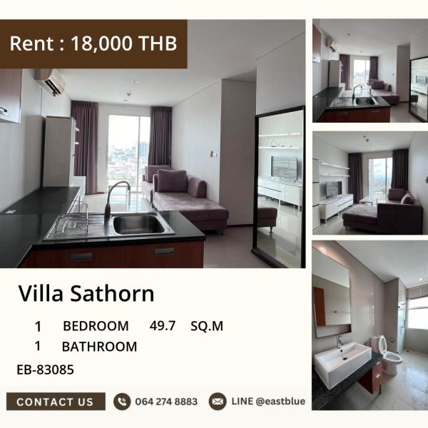 05/10/2026, Cozy 1-Bed Condo at Villa Sathorn 🏢
Rental Price: 18,000 THB/month 💰

Nearby BTS/MRT: Krung Thon Buri 🚇
Close to Sena Fest, Robinson, The Mall, and more! 🏪

Project Facilities: Pool, Gym, Sauna, and 24/7 Security 🏊‍♀️🏋️‍♂️🔑

EB-83085 064274888