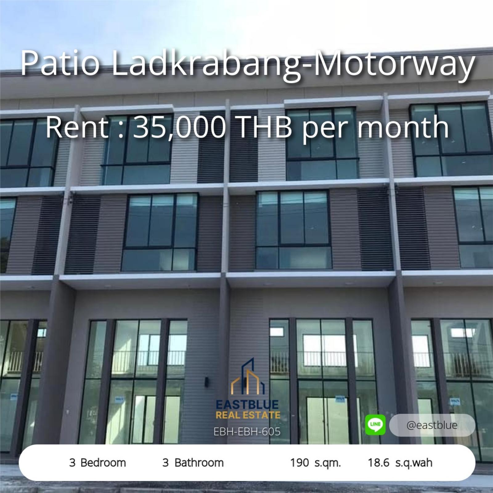 11/08/2026, 🏠 เช่า บ้าน 3 ห้องนอน 3 ชั้น 35,000 บาท/เดือน 0642748883