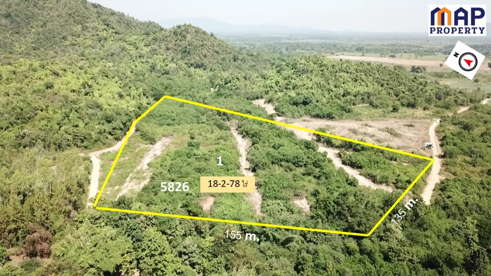 Land next to a hill 33-3-72 rai, Kaeng Krachan, public road around Land next to a hill 33-3-72 rai, Kaeng Krachan, public road around
