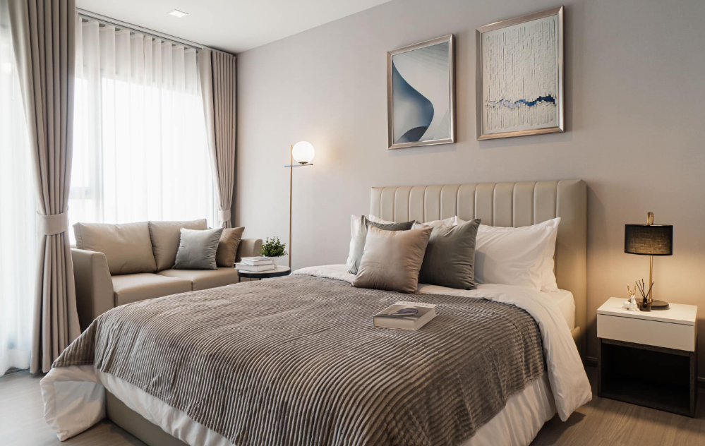 For rent, Condo Life Asoke - Rama 9, high floor, beautiful room, fully furnished, ready to move in! Move fast before it's gone!!