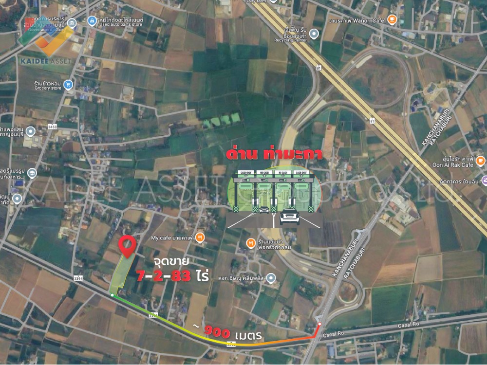 Land 7-2-84 rai, Tha Maka, Kanchanaburi, near the expressway, Motorway – รูปที่ 2