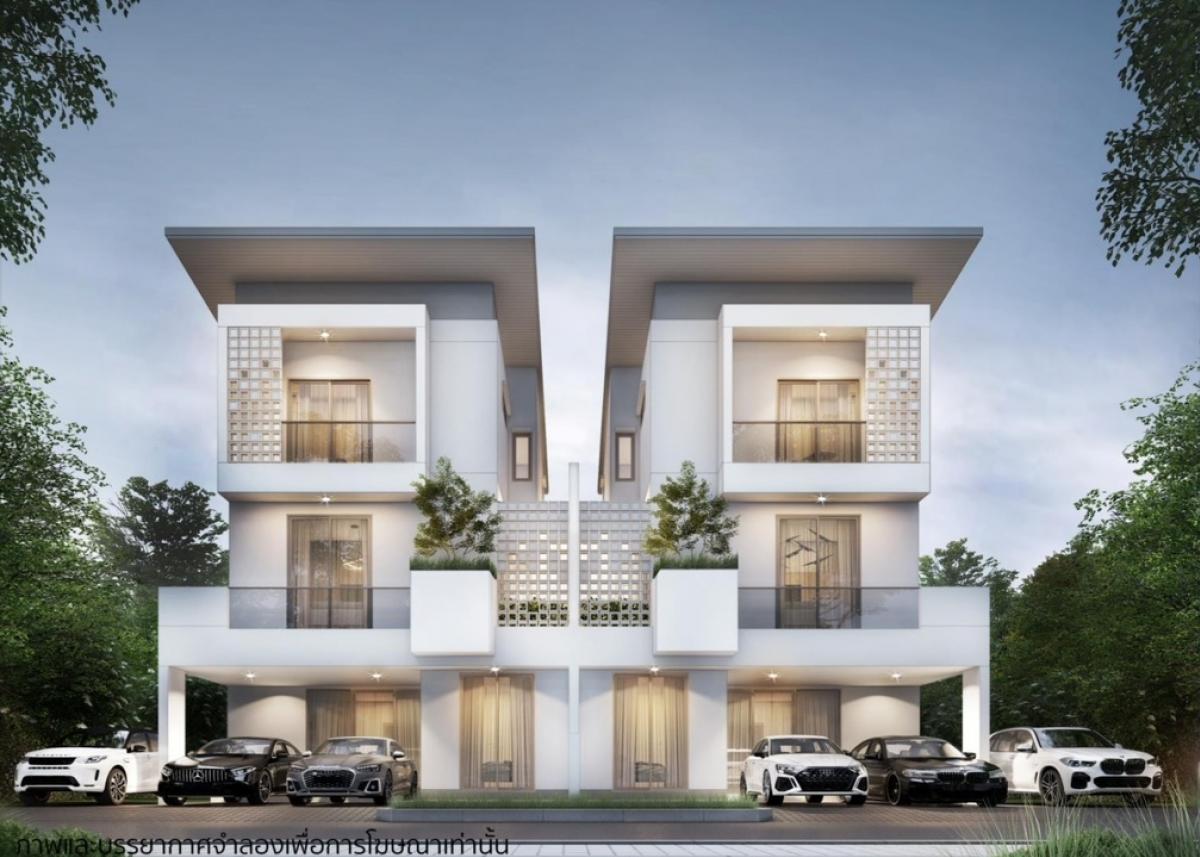 🏡Nirvana Absolute Krungthep Kreetha - 3-storey twin house, 230 sq m, fully furnished, 064-7944263 (Khun Nam)