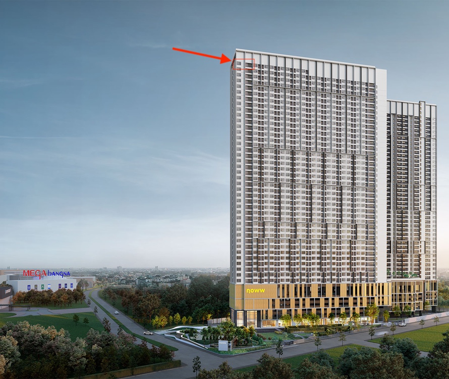 Selling down payment NOWW MEGA, 45th floor, Building A, city view, 2 bedrooms, 2 bathrooms, 49.53 sq m.