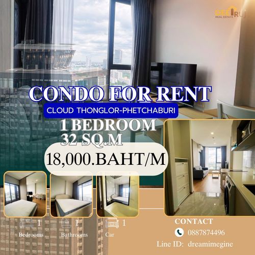 New✨1Bedroom 32Sq.mCondo Cloud Thonglor-Phetchaburi