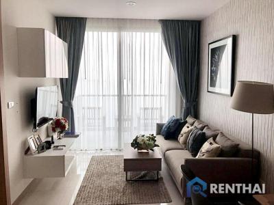 Luxury 1-bedroom condo at The Riviera Wongamat, offering 45 sqm of stylish living space with a stunning ocean view