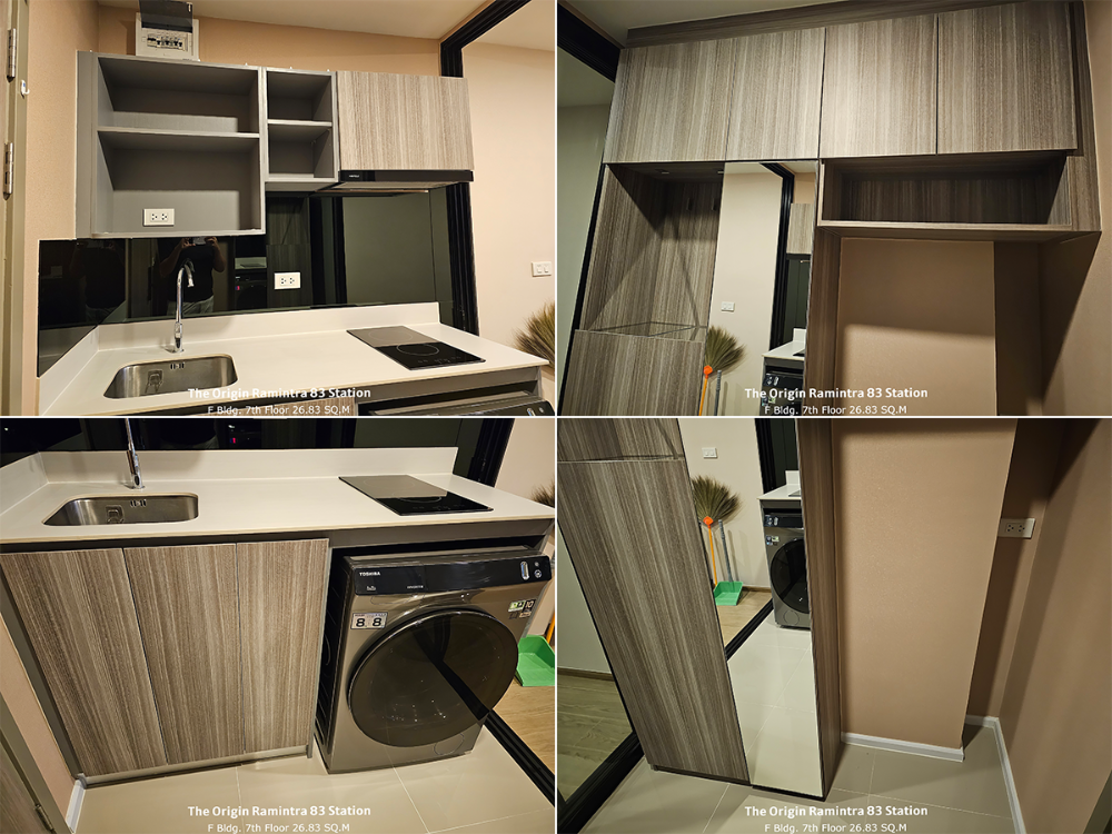 ✨ขาย✨ห้องมุม Walk-in Closet ชั้น 7 อาคาร F ✨26.7 SQ.M✨CONDO ดิ ออริจิ้น รามอินทรา 𝟴𝟯 สเตชั่น – รูปที่ 3