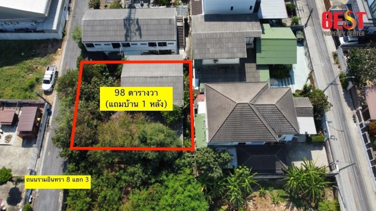 Land for sale, plus house 98 square wah, Soi Ram Inthra 8, Junction 3, connecting to Mahala or Ram Inthra 14, intersection 8, beautiful and near Don Mueang Airport. – รูปที่ 2
