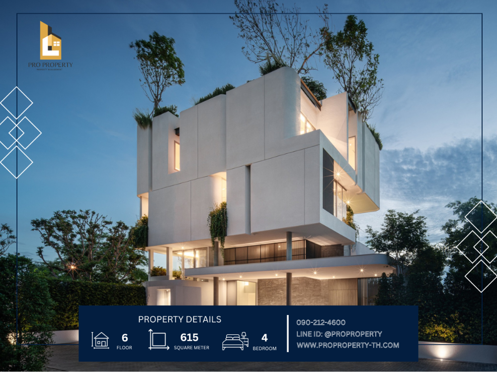 For sale, luxury single house ARQ10 (Rama 9-Krungthep Kreetha) 6-storey single house with elevator