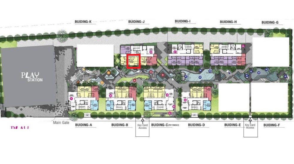 Kave Playground, Bodindecha 1-Bed, wide face, pool view, J building near the central, beautiful, beautiful position