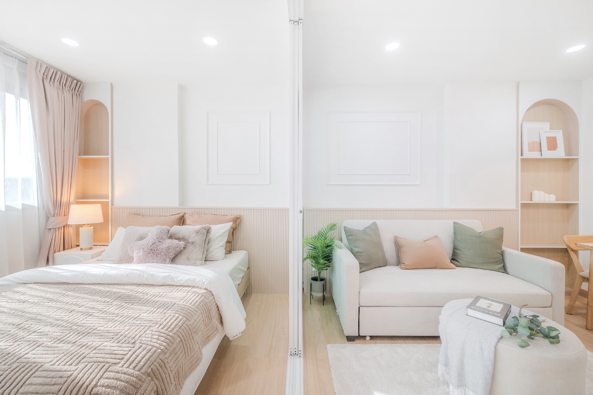 Condo prices are only 6,000 baht in installments. Beautiful rooms spell with D-Condo On Nut-Rama 9 project.