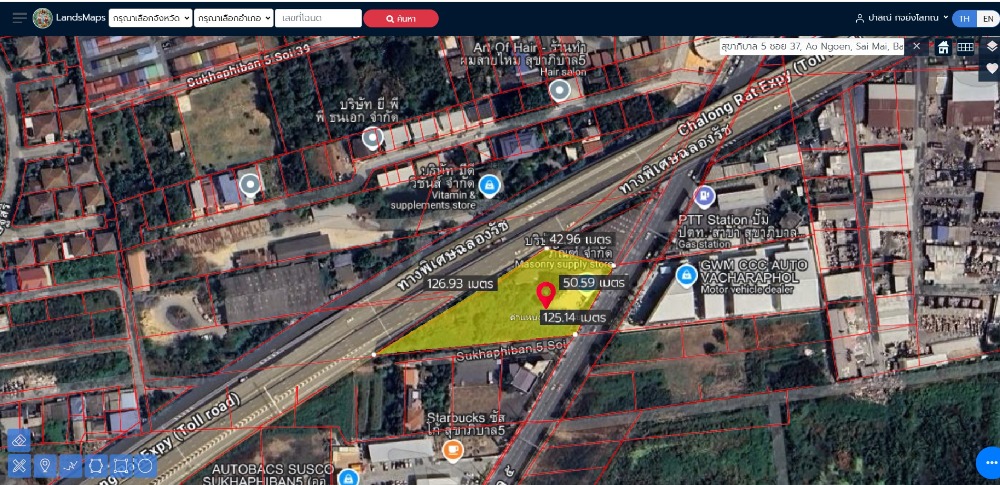 Land for rent, beautiful plot, next to the Sukhaphiban Road 5, good location – รูปที่ 2