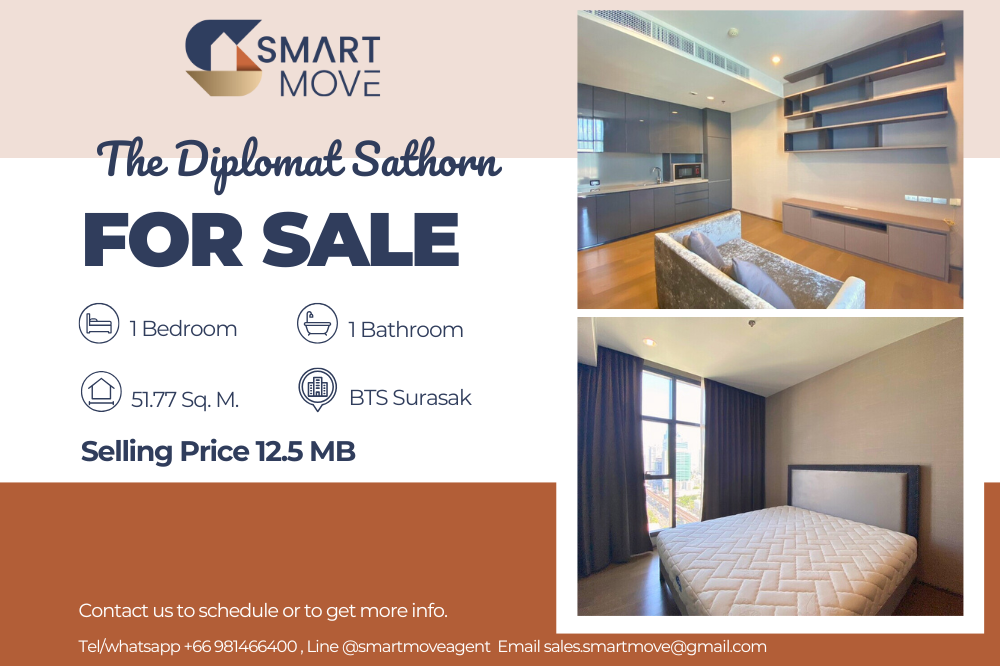 🔥สำหรับขาย !!🔥 Code C20221201635..........The Diplomat Sathorn, 1 ห้องนอน, 1 ห้องน้ำ, ชั้นสูง 18+, ทำเลทอง, แต่งครบ, ราคาพิเศษ!!📣📣 🔥สำหรับขาย !!🔥 Code C20221201635..........The Diplomat Sathorn, 1 ห้องนอน, 1 ห้องน้ำ, ชั้นสูง 18+, ทำเลทอง, แต่งครบ, ราคาพิเศษ!!📣📣