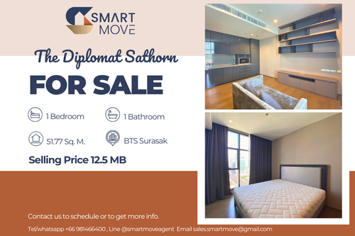 🔥สำหรับขาย !!🔥 Code C20221201635..........The Diplomat Sathorn, 1 ห้องนอน, 1 ห้องน้ำ, ชั้นสูง 18+, ทำเลทอง, แต่งครบ, ราคาพิเศษ!!📣📣