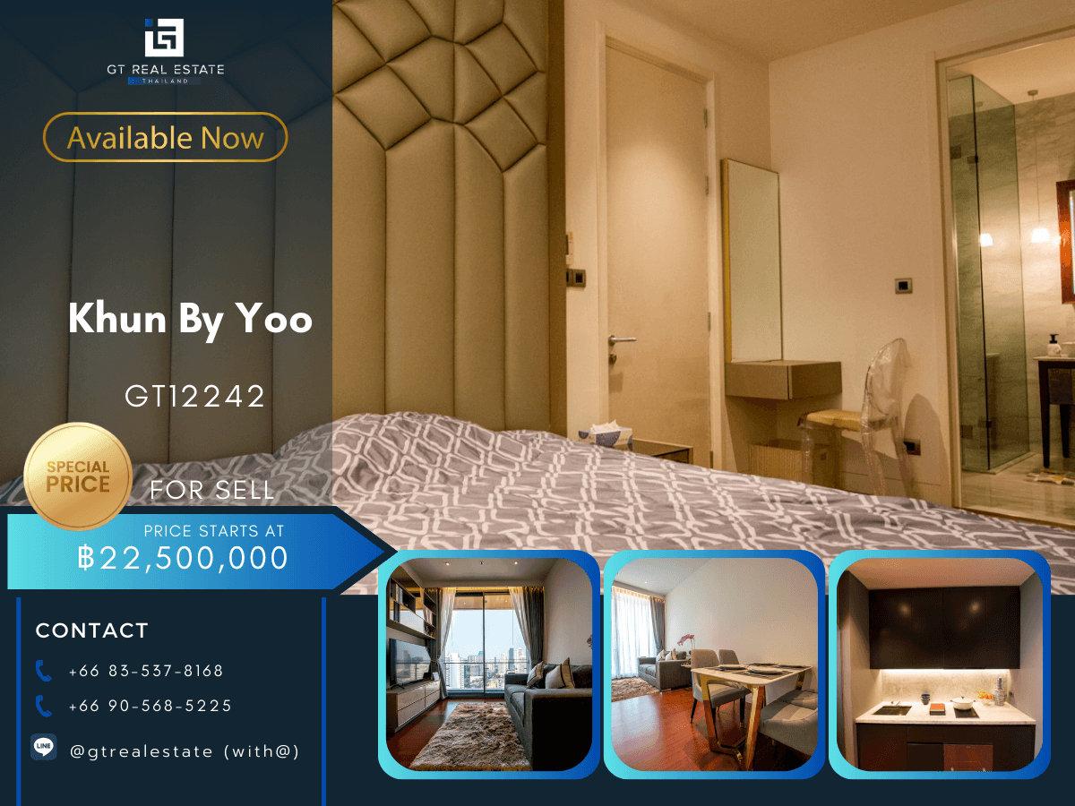 Condo Khun By Yoo, beautiful room, complete furniture, ready to sell Condo Khun By Yoo, beautiful room, complete furniture, ready to sell