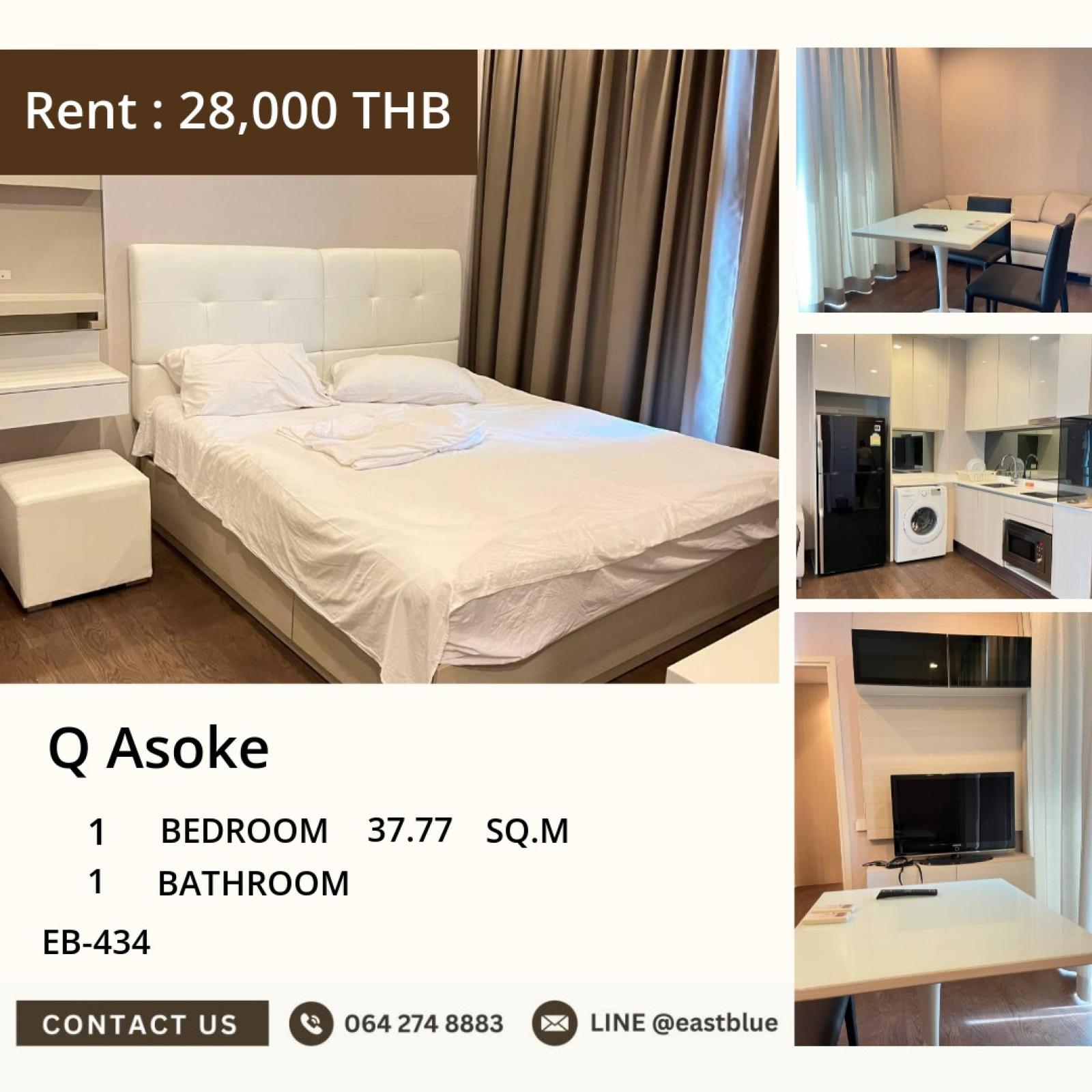 17/07/2026, Condo Q Asoke 1 bedroom Beautiful view Near MRT PhetchaburiRent only 28,000 baht/month with complete facilities! 0642748883 17/07/2026, Condo Q Asoke 1 bedroom Beautiful view Near MRT PhetchaburiRent only 28,000 baht/month with complete facilities! 0642748883