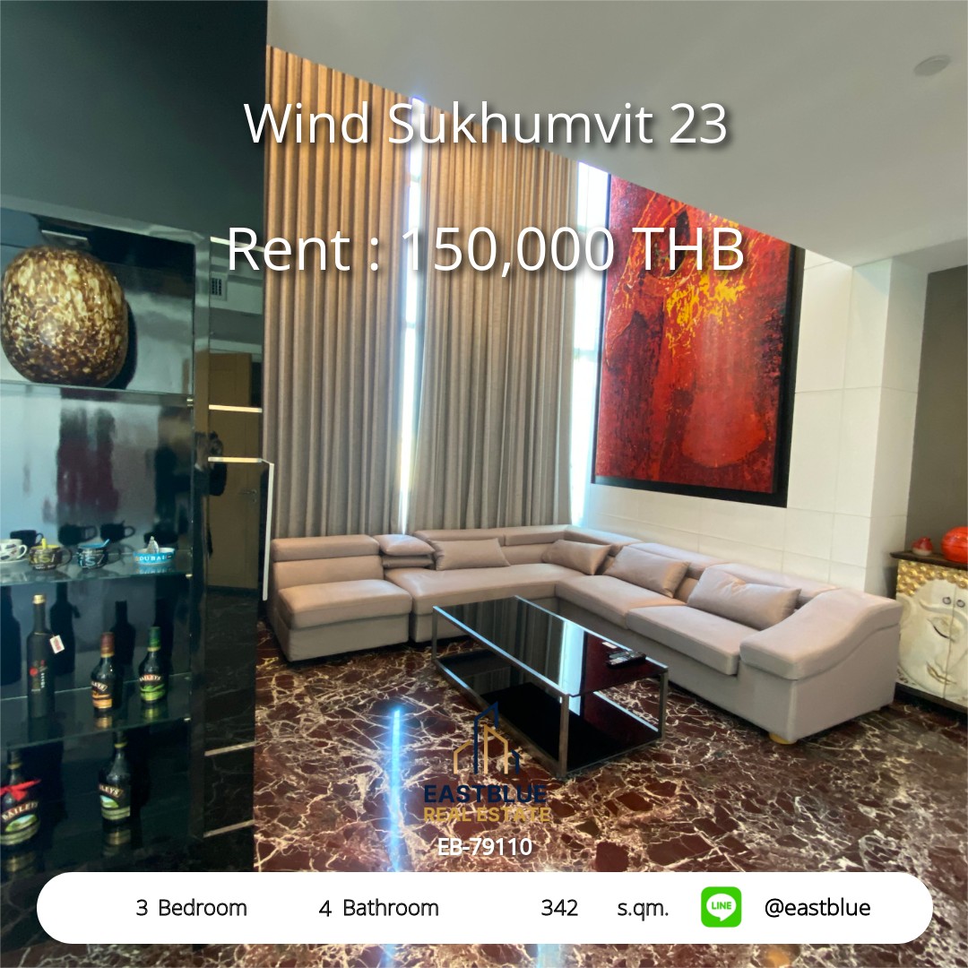 For Sale: Wind Sukhumvit 23 3 Bed 342 sqm near BTS Asoke 37M THB