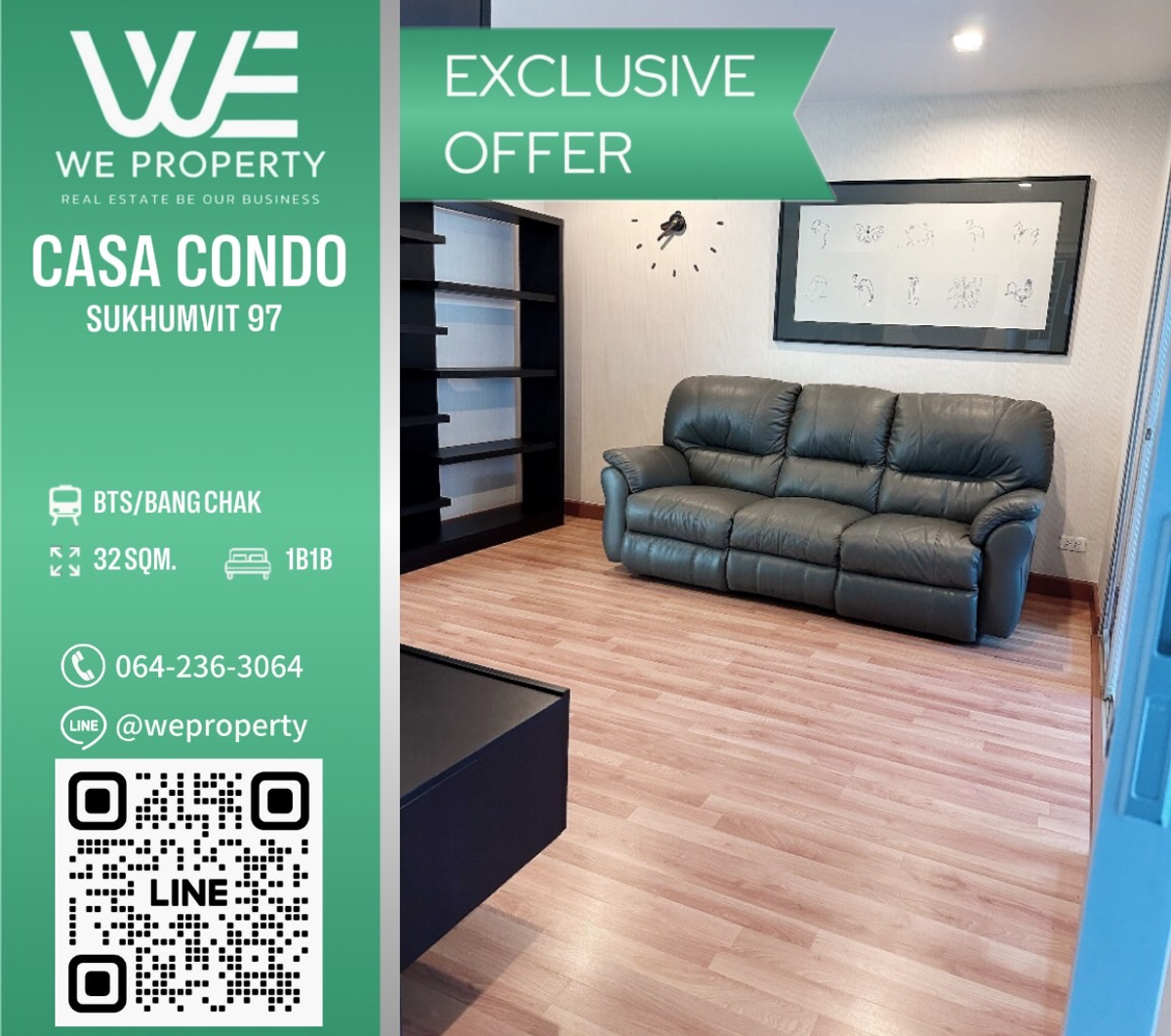 ห้องสวยเฟอร์ฯครบ ราคาดี⭐Casa Condo Sukhumvit 97 (คาซ่า คอนโด สุขุมวิท 97)