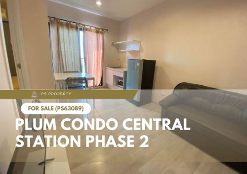 Urgent sale 🔥 Plum Condo Central Station Phase 2 🔥 Furniture and electrical appliances near MRT, Bang Yai Intersection (PS63089)