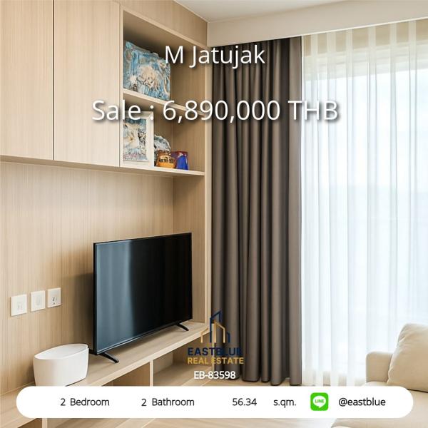 11/08/2026, รวมค่าโอน 🏡 ขาย คอนโด 2 ห้องนอน 56.34 ตร.ม. พร้อมเข้าอยู่ 6.89 ลบ. 0642748883