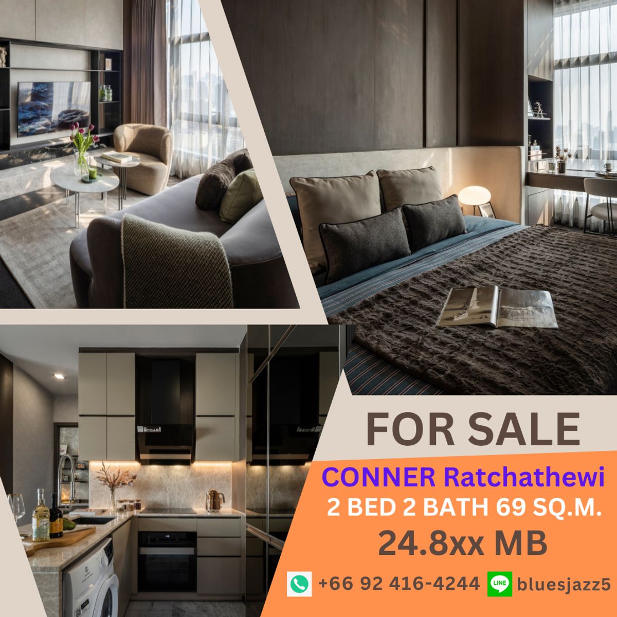 For SALE CONNER Ratchathewi 2Bed 2Bath 69sqm Brand New Ready to Move Condo Near BTS Ratchathewi Pratunam Siam Paragon MBK For SALE CONNER Ratchathewi 2Bed 2Bath 69sqm Brand New Ready to Move Condo Near BTS Ratchathewi Pratunam Siam Paragon MBK