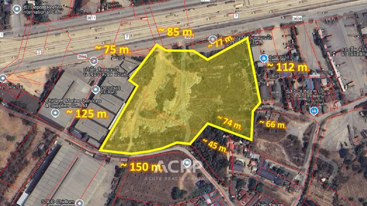 Land for sale on the highway 3611, Laem Chabang, near Sahaphat Group 18-1-33.3 Rai Land for sale on the highway 3611, Laem Chabang, near Sahaphat Group 18-1-33.3 Rai