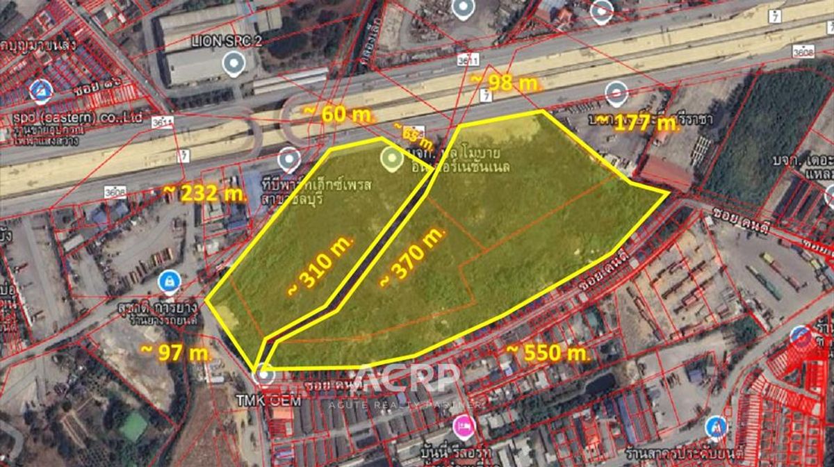 Land for sale Next to Laem Chabang Highway-Connecting the motorway area of 57-0-52 rai Land for sale Next to Laem Chabang Highway-Connecting the motorway area of 57-0-52 rai