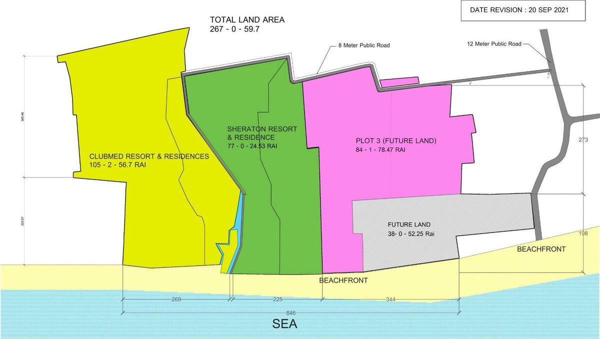 Land for sale in the sea, Taling Chan Subdistrict, Nuea Khlong District, Krabi Province, area of ​​267 rai, width of 605 meters near the sea, near many tourist attractions – รูปที่ 3
