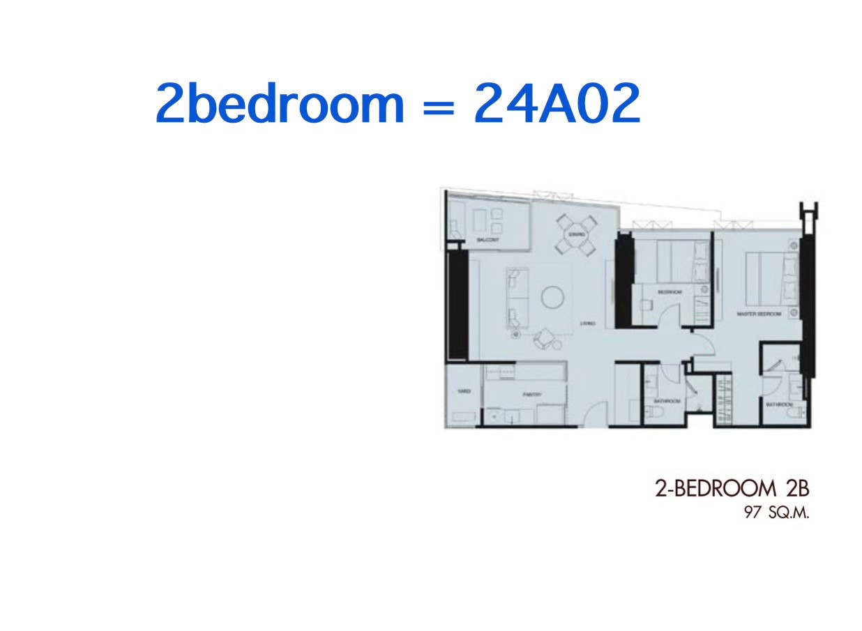 24A02 2ห้องนอน ห้องหัวมุม ที่ควรค่าแก่การครองครอง – รูปที่ 3