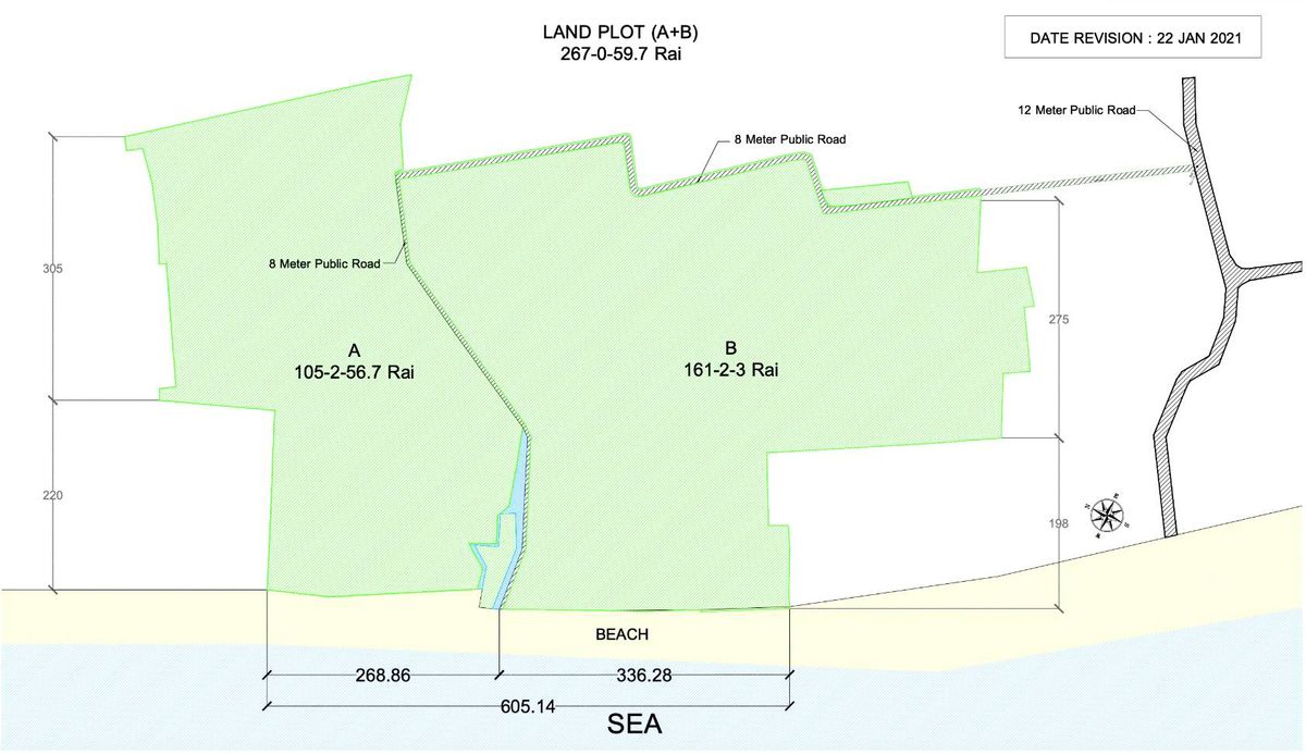 Land for sale in the sea, Taling Chan Subdistrict, Nuea Khlong District, Krabi Province, area of ​​267 rai, width of 605 meters near the sea, near many tourist attractions – รูปที่ 4