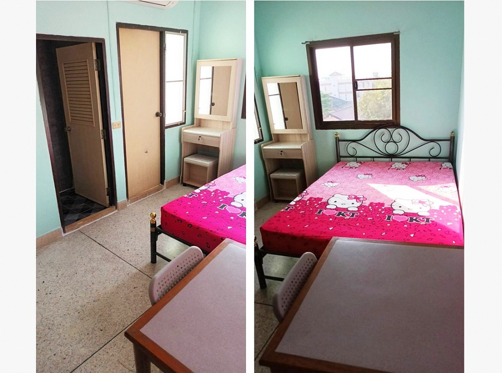 For inquiries, call 095-496-5628 for rent. Female room opposite Rangsit University. Campus women's dormitory, starting at 3,000 baht, air-conditioned room, wifi, en-suite bathroom, fully furnished – รูปที่ 4
