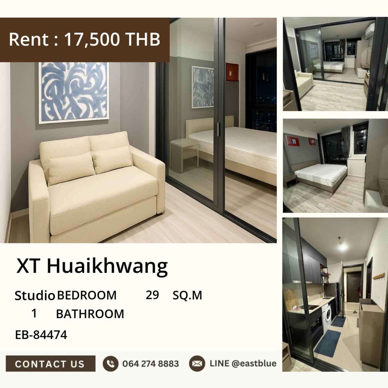 02/10/2026, ให้เช่า สตูดิโอ XT Huaikhwang ติด MRT ห้วยขวาง วิวสูง 🌆 0642748883